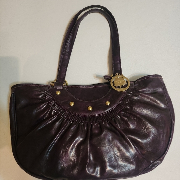 Y2K Gramercy Designs Chunky Capacious Purple Pleated Faux Leather Bag, EUC - Picture 3 of 16